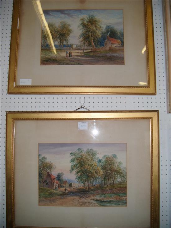 Pair of late Victorian watercolours, L.Lewis, country scenes